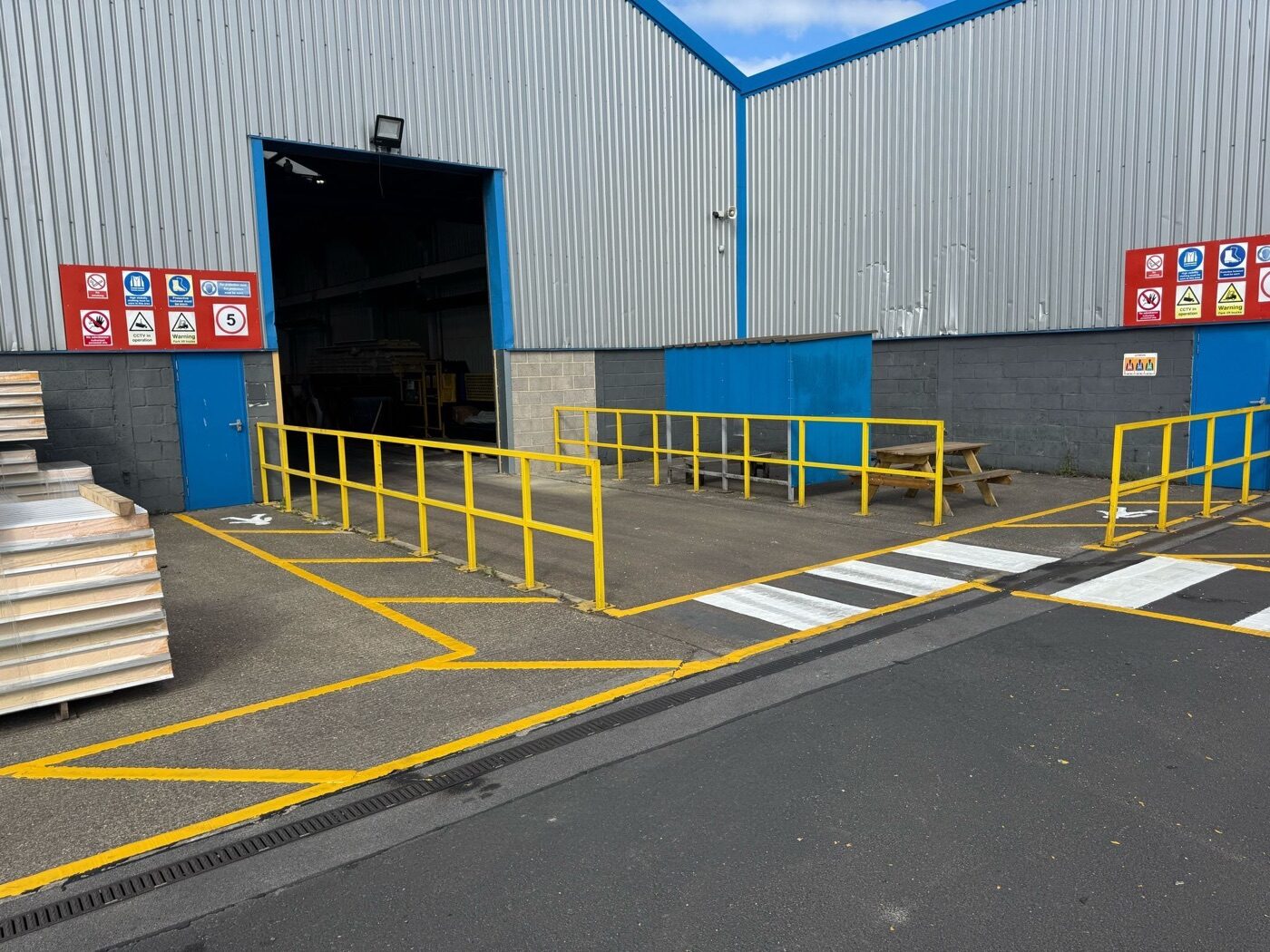 UV line marking for a south-coast warehouse